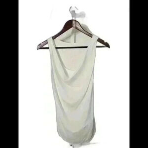 Elegant Draped Back White Tank Top